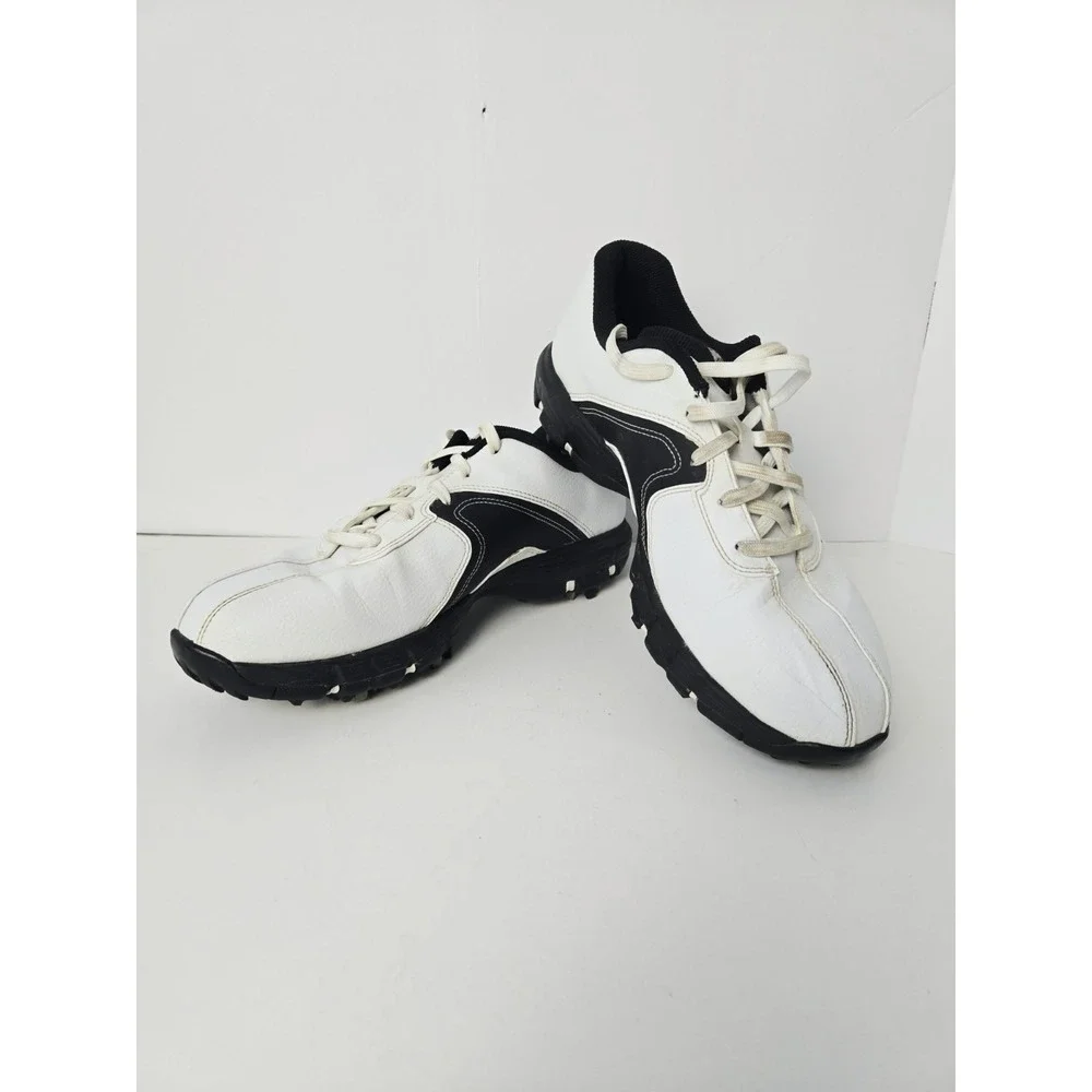 Nike black white golf shoes size 6Y TAC 317480-101